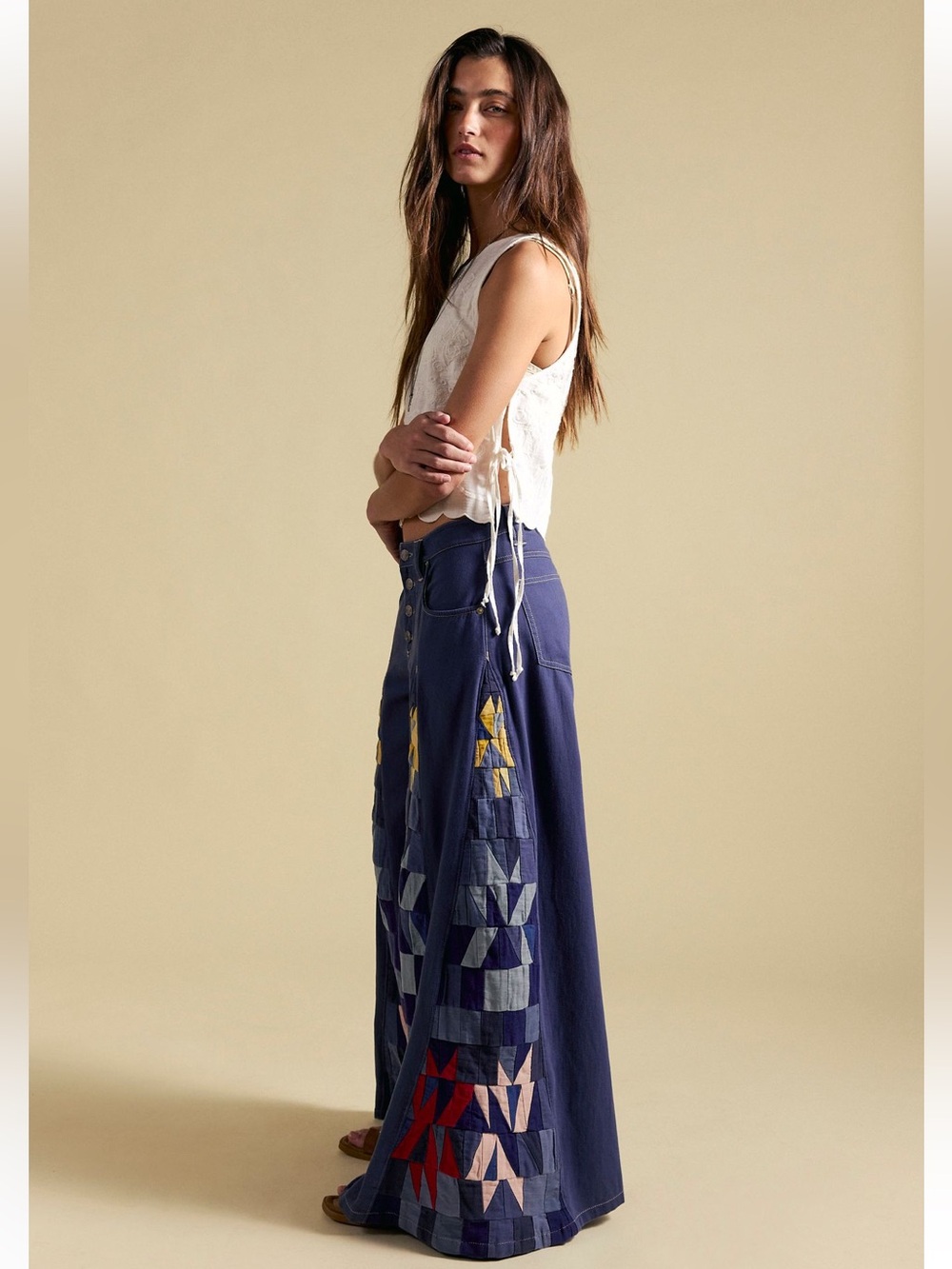 NWT FREE PEOPLE WE THE FREE KALEIDOSCOPE WIDE LEG JEANS - Picture 5 of 8